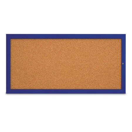 United Visual Products Slim Enclosed Corkboard, 24"x36", Bronze Alum Frame/Keylime UVEB2436-BRONZE-KEYLIME